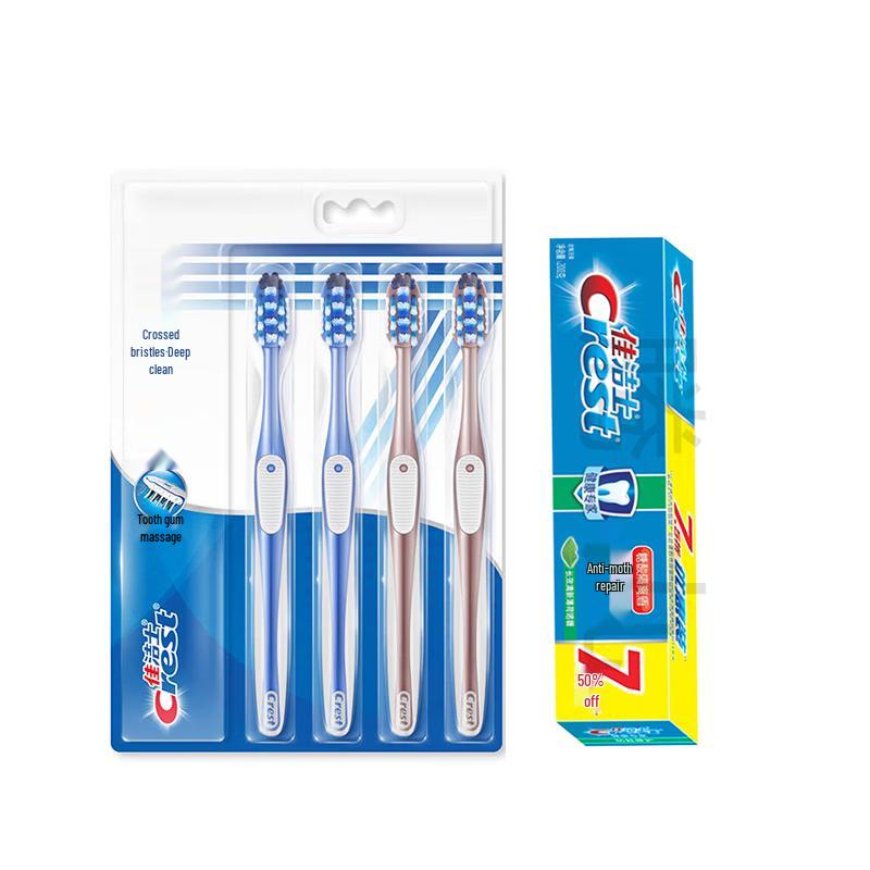 Crest Oral Care Bundle: 7-Effect Toothbrush 4-Pack & Health Expert Toothpaste