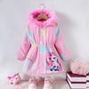Baby Girls Pink Hooded Winter Jacket Coats with Zipper Children Clothing Kids Girls Clothes for 2 3 4 5 6 7 Years