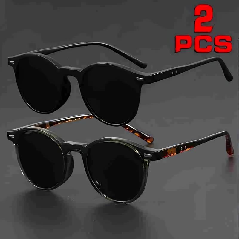 2 Pairs of Small Round Sunglasses Women Cute Skinny Eyewear Men Vintage Sunglasses