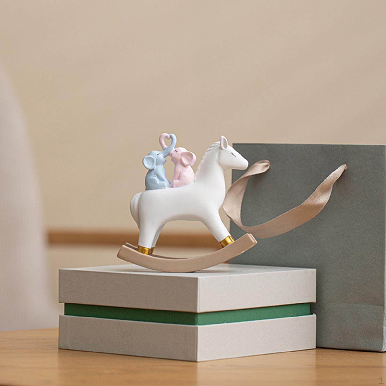 

Смола Фигурка Лошади Качающаяся Статуэтка Реквизит Реалистичный Акцент Декоративное Украшение Настольное Украшение