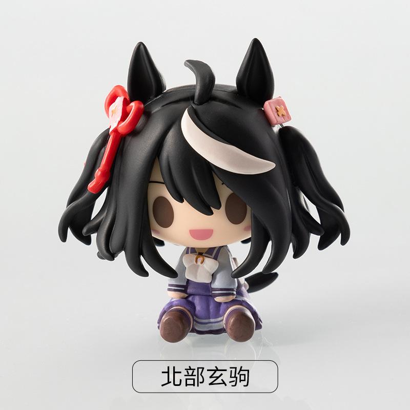 Anime Action Figure 4pcs Pretty Derby Kawaii Doll Model Tokai Teio Gold Ship Q-Version Decoration Pendant Toy Doll Children Gift