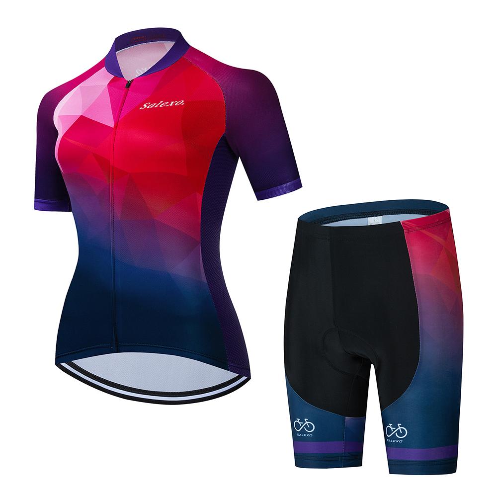 Women Summer New Short Sleeve Cycling Jersey Racing Bicycle Clothing Suit Breathable Mountain Bike Clothes Maillot Ropa Ciclismo