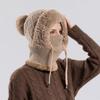 Fluffy Texture Warmth Cover Hat Neck Integrated Hat  Winter Season Outdoor Activities