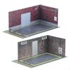 2x 1/24 Car Model Diorama Parking Scenery Scenes Grey Wall