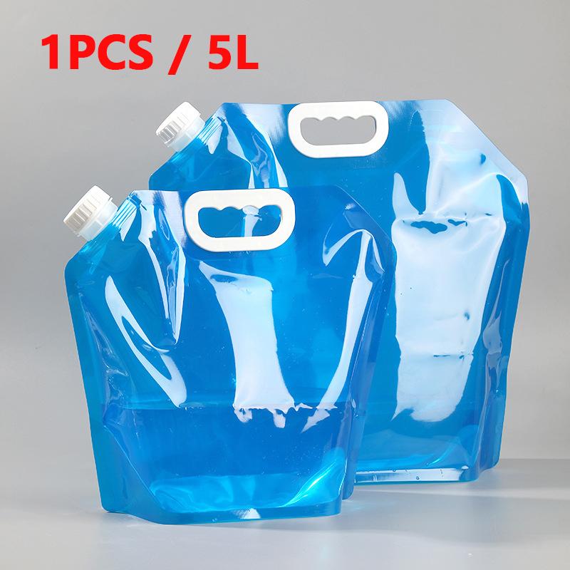 

1PC 5L/10L Portable Leak-Proof Large-Capacity Folding Outdoor Water Bag Plastic Bucket For Mountaineering And Camping