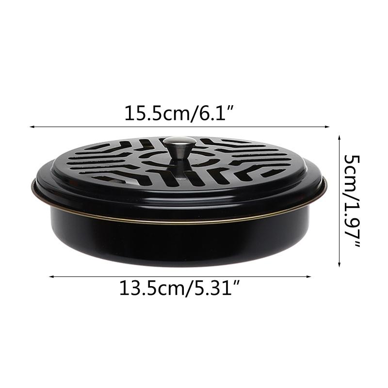 Multifunction Mosquito Coil Tray for Fishing Camping Portable Indoor Outdoor Mosquito Incense Box Metal Round Rack Plate