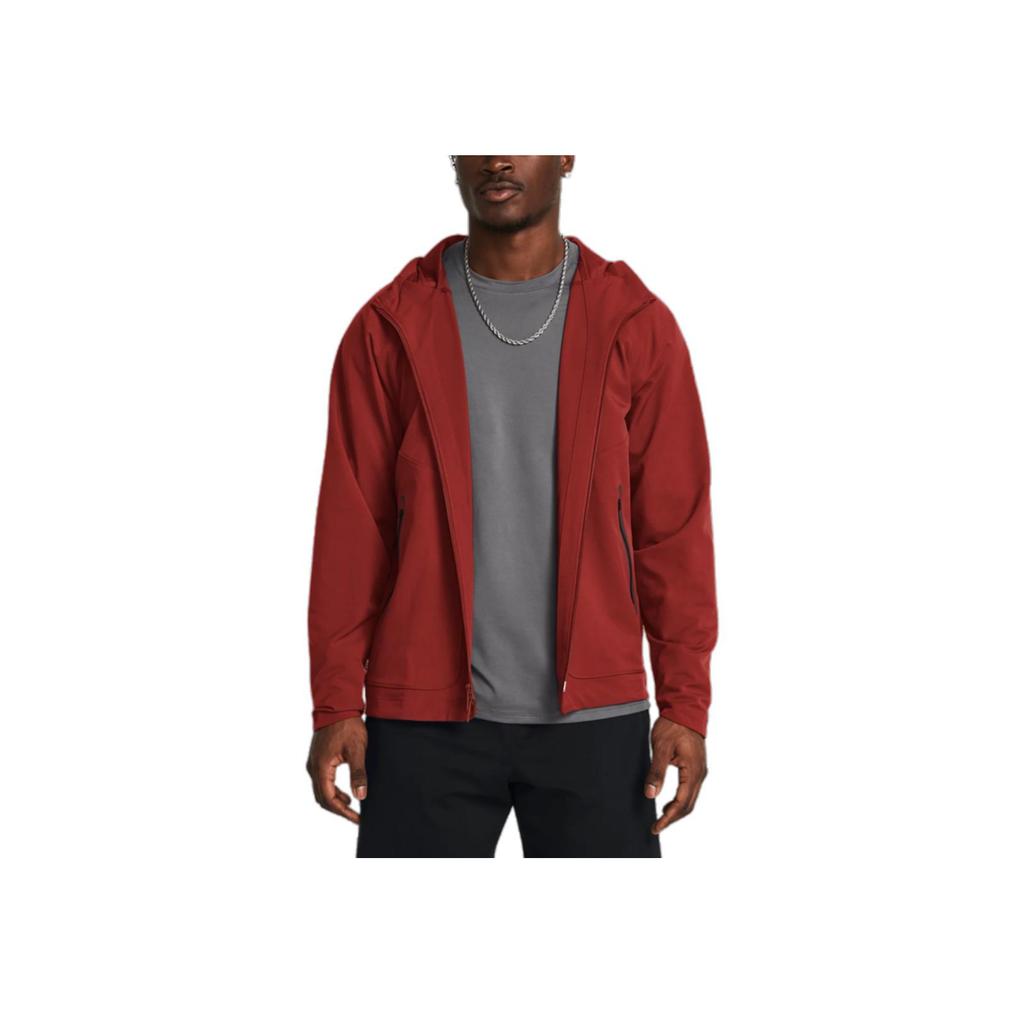 Under Armour Unstoppable Solid Color Breathable Zip Jacket Men Jackets Terracotta-Red 1370494-840