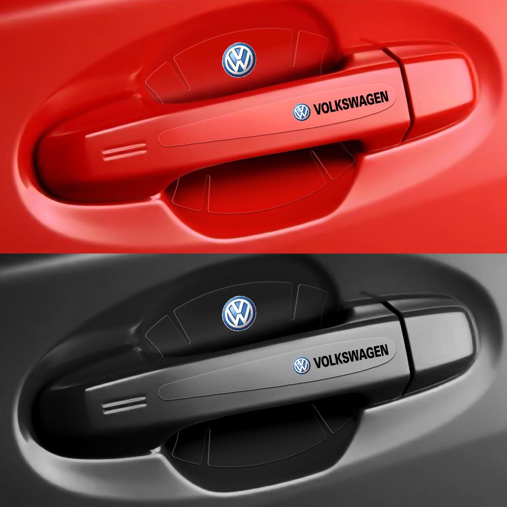 2026 Hot For VW VOLKSWAGEN Transparent Car Door Handle Bowl Anti-scratch Stickers Strip Protection For Volkswagen VW Golf CC Pas