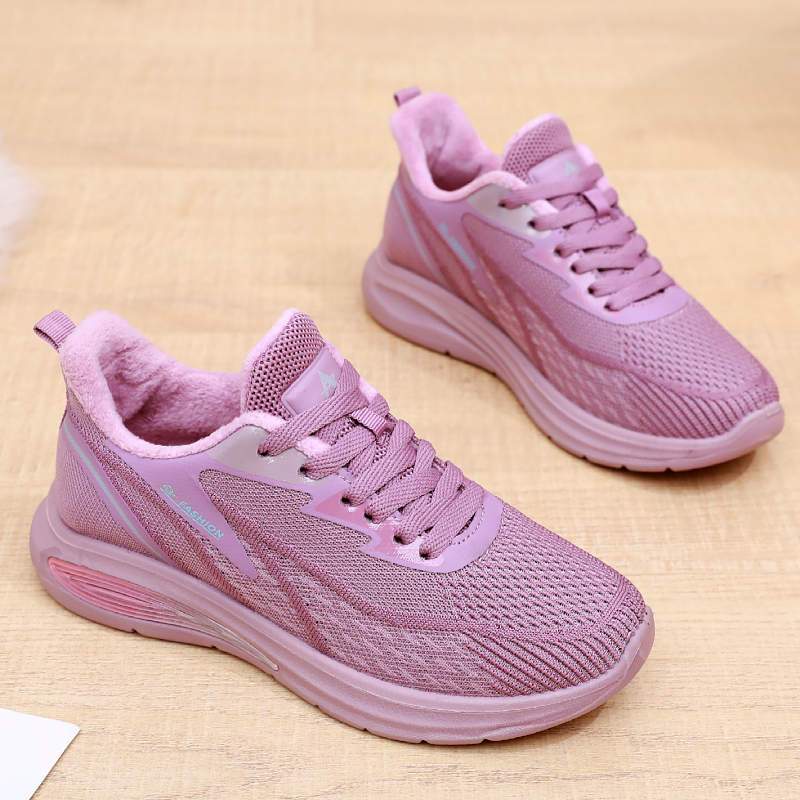 Chaussures de Marche Respirantes et Chaudes pour Sports d'Hiver pour Femmes avec Semelles Souples et Antidérapantes Chaussures en Coton d'Automne et d'Hiver