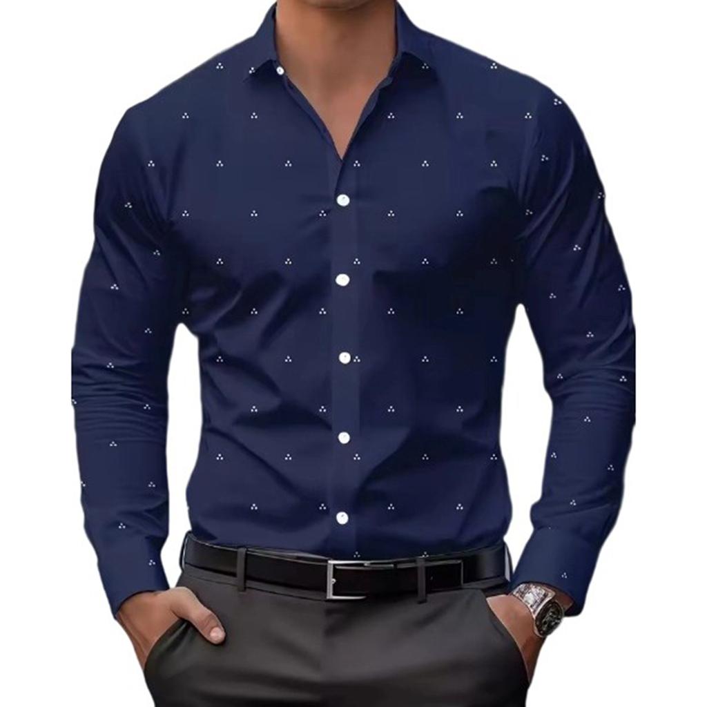 Cămașă pentru bărbați Trend Modă Timp liber Versatil Guler întors Mâneci lungi