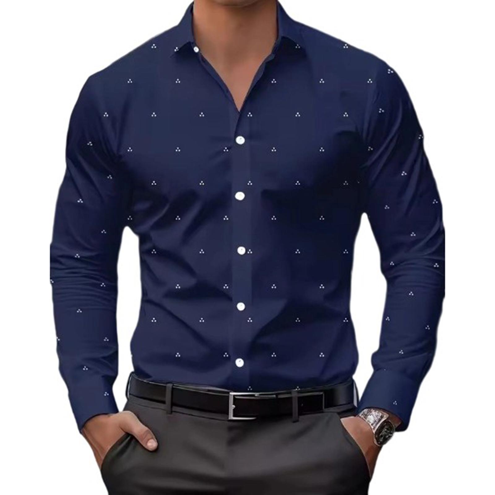 

Мужская Тренд Мода Досуг Универсальная Рубашка с отложным воротником и длинными рукавами XXL