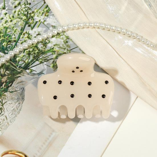 huaqianguhh Hair Claw for Women, Small Size Back Head Clip, Dot Print Shower Claw, Korean Style Accessory Thin
