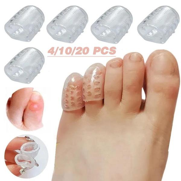 20/10/4/1 pçs protetor de dedo do pé silicone macio respirável calos de pé bolhas toe capa ferramenta de cuidados com os pés separadores de dedo do pé anti-fricção