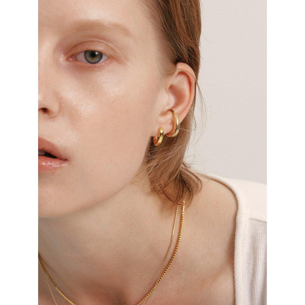 Silver 925 V Edit One-Touch Earrings Lse99