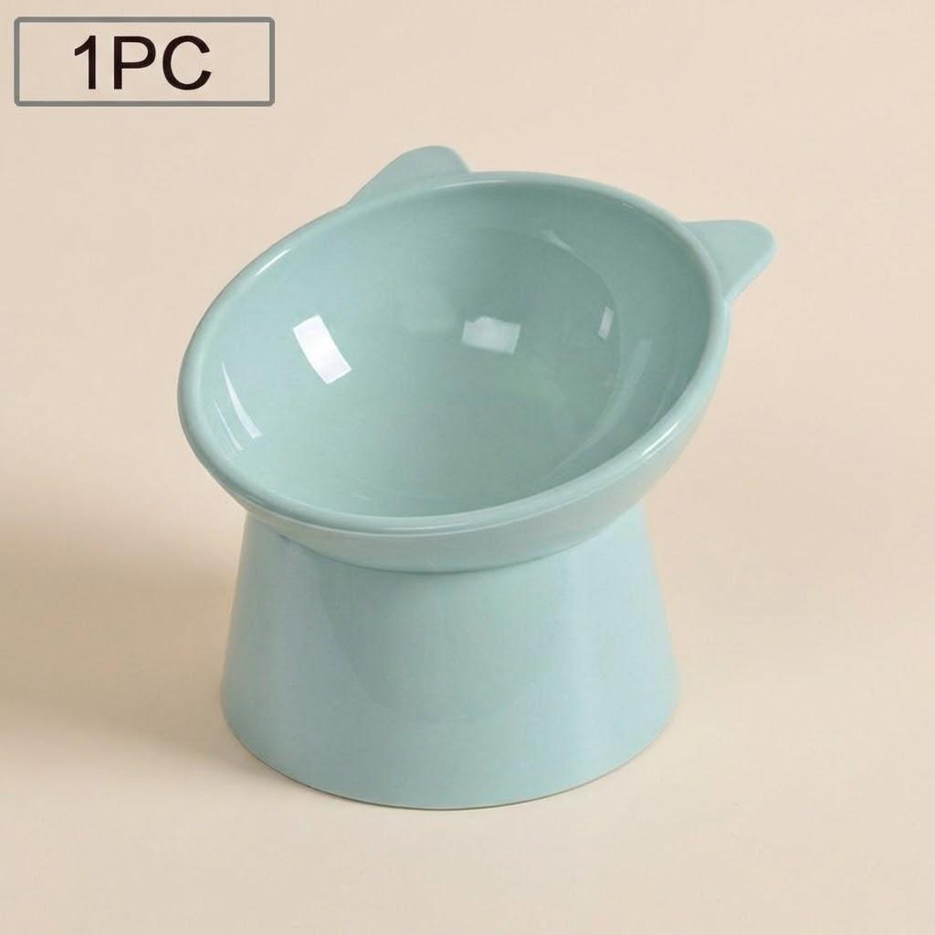 

Pet Bowl High Base Feeding Cat Dog Bowl Spine Protection Oblique Drinking Water Bowl Dog Supplies зелёный
