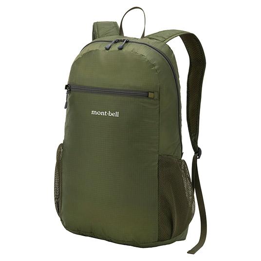 MONTBELL 20L Versatile Front Logo Lettering Nylon Backpack Unisex Couple Khaki Colour
