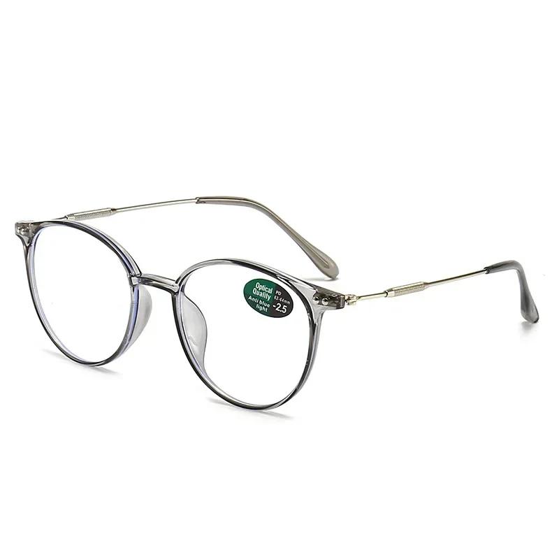 Round Anti Blue Light Reading Glasses Presbyopic Eyeglasses Computer Prescription Eyewear with Degree +1.0~+4.0 Oculos De Grau