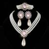 Flower Multilayer Jewelry Set Shining Women's Necklace Pearl Necklace Earring Set  Women