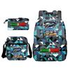 Tongtongsahur cartoon primary school students backpack three-piece set abstract foreign Shanhaijing children's schoolbag L