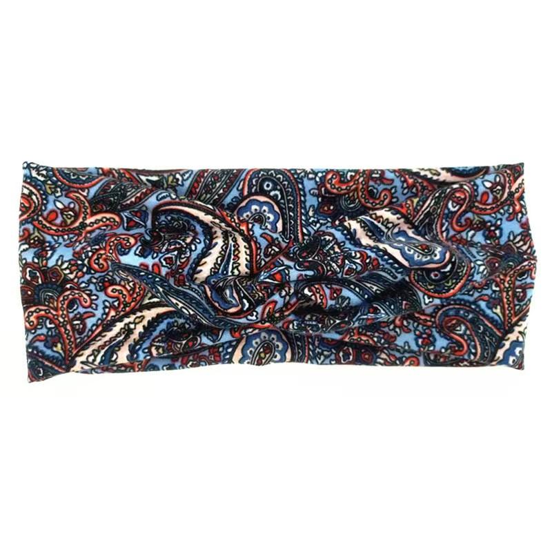 Paisley Cashew Flowers Hair Bands Pilates Elastic Yoga Headband Fitness Running Cycling Sweatband Turban Makeup Hair Hoop Makeup