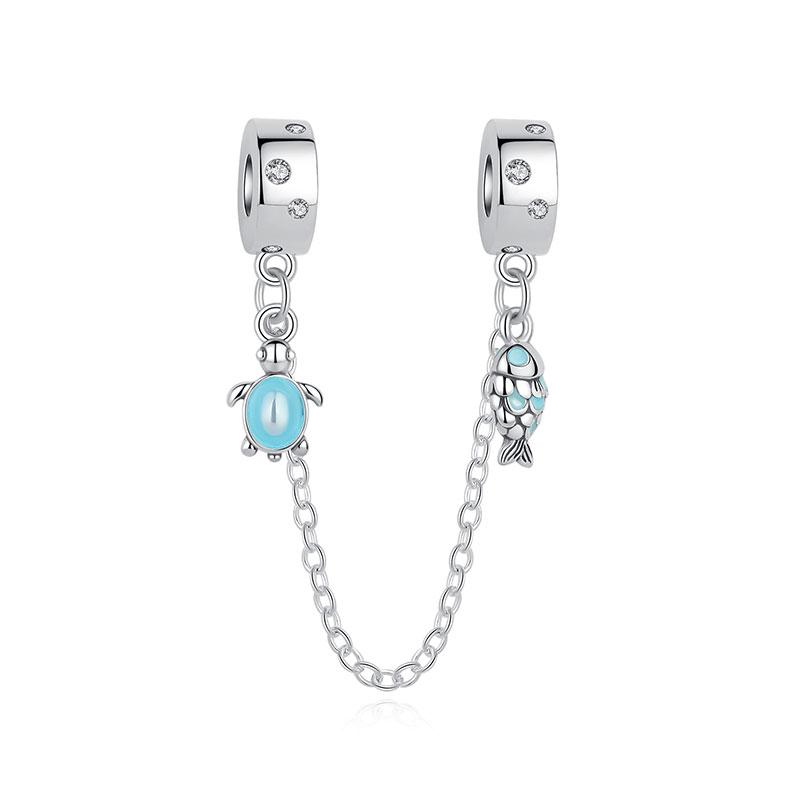 Original 925 Sterling Copper Charms Summer Sea Turtle Starfish Crystal Beads Fit Brand Bracelets Necklaces Women Diy Zircon