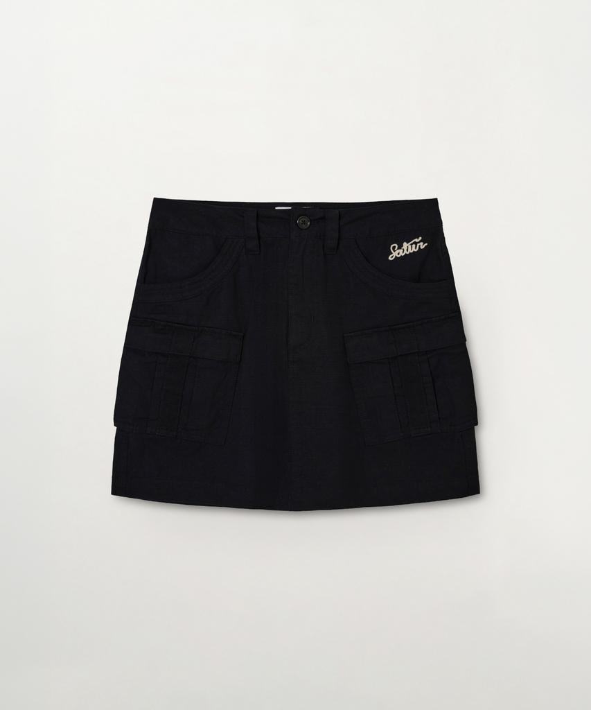 Seteo (W) Ripstop Cargo Mini Skirt Black