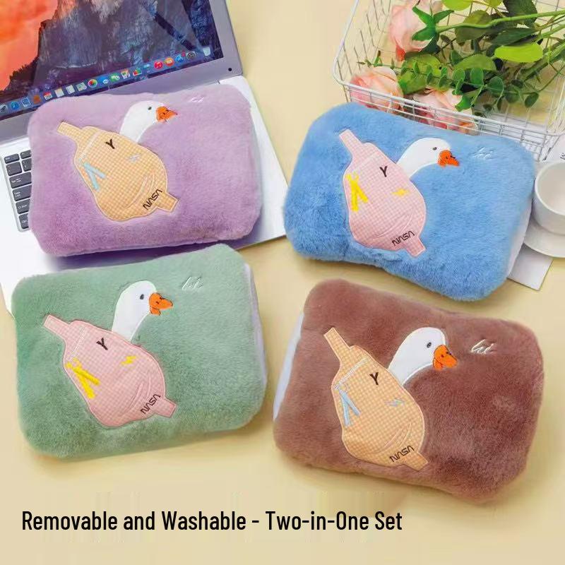 Automatická elektrická plyšová kreslená fľaša na horúcu vodu ohrievač rúk s bezpečnostným vypnutím