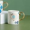 Kreative Teufelsauge Keramik Kaffeetasse Luxus Vergoldete Paartasse Haushalt Trinkteetasse Frühstück Dessert Milchbecher Geschenk