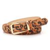 Womens Leopard Print Buckle Belt With Metal Pin Clasp - Fashionable Waistband Jeans Casual Office Wear