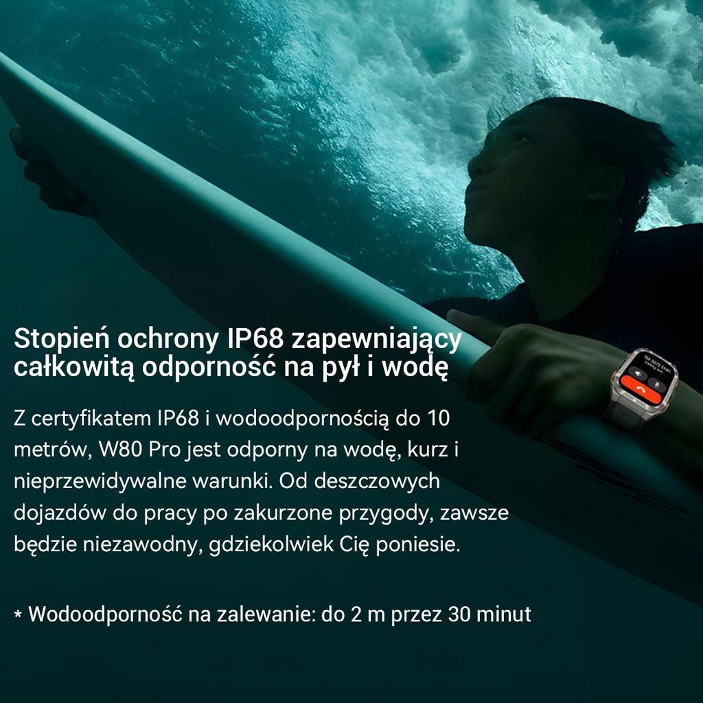 Blackview W80 Pro Outdoor Smart Watch, 1.91" Screen, 950mAh Battery, GPS, 100+ Sports Modes