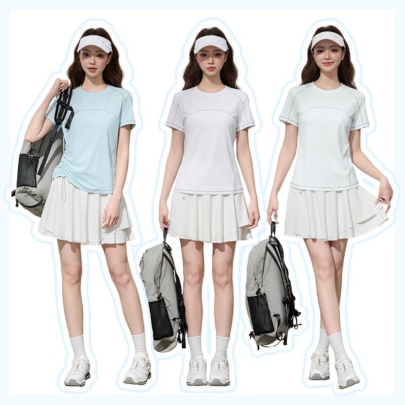 MJ STYLE Women's Color Block Drawstring Sun Protection Short Sleeve T-Shirt