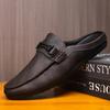 Summer Leather Men Half Slippers Breathable Mens Casual Shoes Slip-on Lazy Driving Shoes Comfortable Walking Loafers Moccasins
