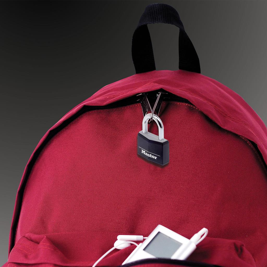Master Lock Pack of 2 Aluminium Padlocks with Vinyl Cover, Key, 40x59x13 mm