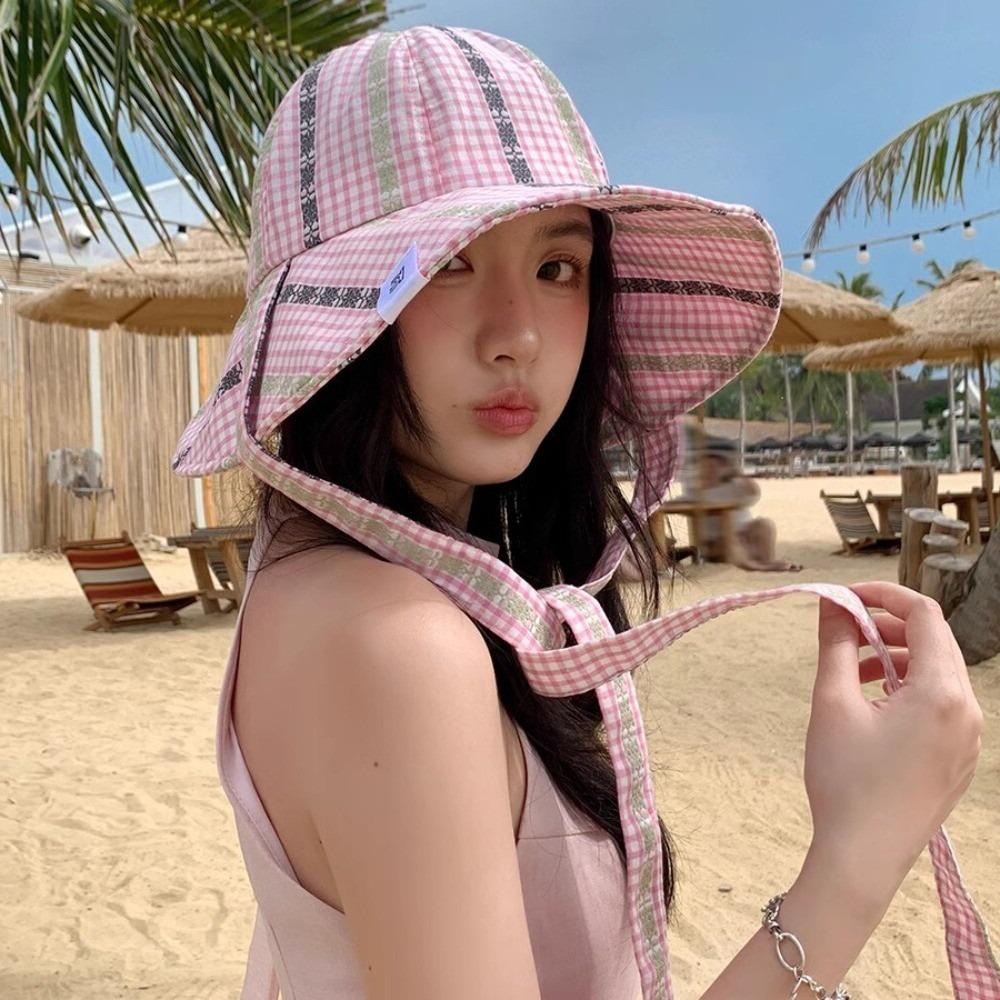 Sweet Sunscreen Polyester Fisherman Hat Breathable Big Brim Sun Hat Quick-dry UV Protection Hat Outdoor Activities