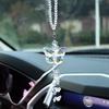Car Sparkling Crystal Handing Pendant Colorful Butterfly Bow Accessories Car