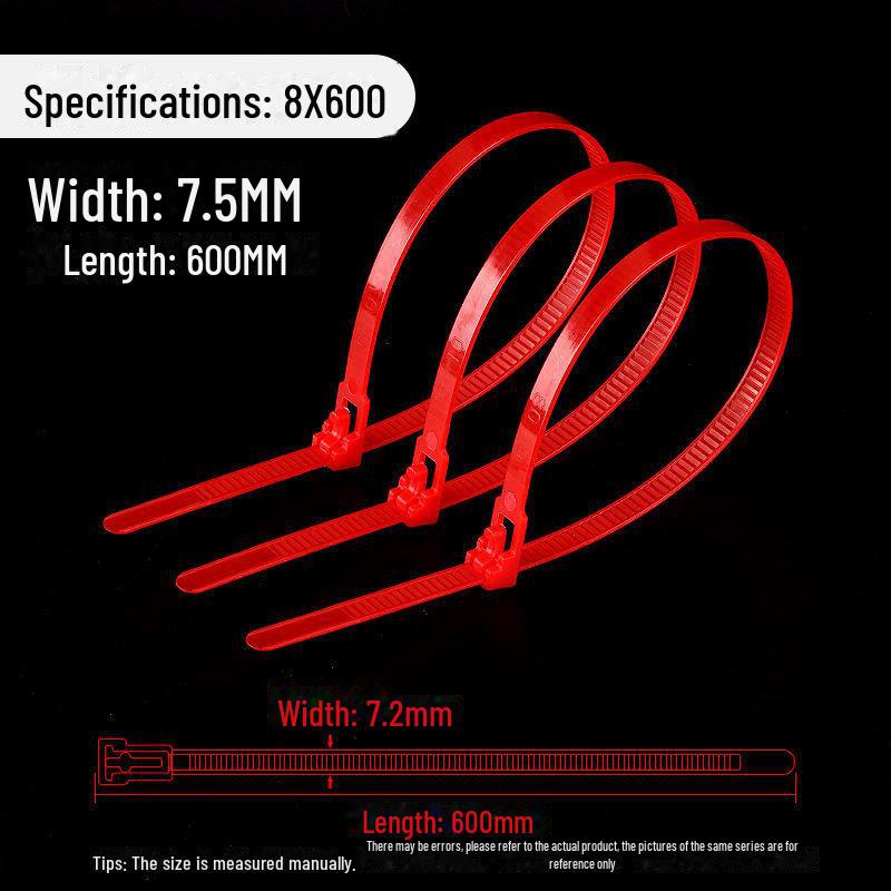 Reusable Nylon Cable Tie with Releasable Buckle - Black & White