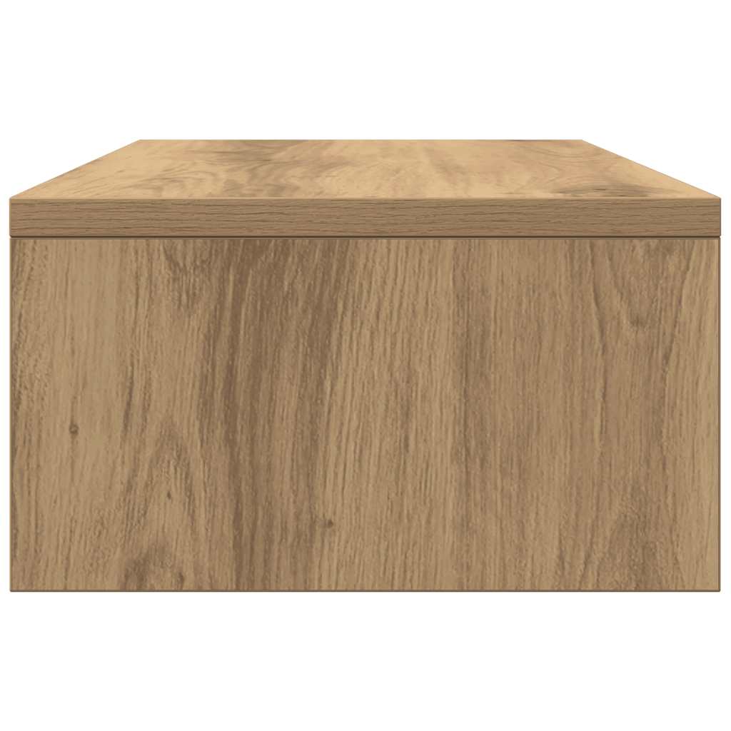 Dual Monitor Stand with Drawers Artisan Oak Finish 50 X 27 X 15 Cm