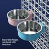 Stainless Steel Detachable Pet Bowl With Cage Mount Design For Feeding Watering Cats Dogs Small Pets
