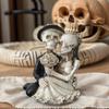 1 Sztuka Dekoracja Para Czaszek - Gotycka Romantyczna Dekoracja Artystyczna z Żywicy, Dekoracja Halloweenowa, Unikalna Dekoracja Domu i Pokoju Zagadek.