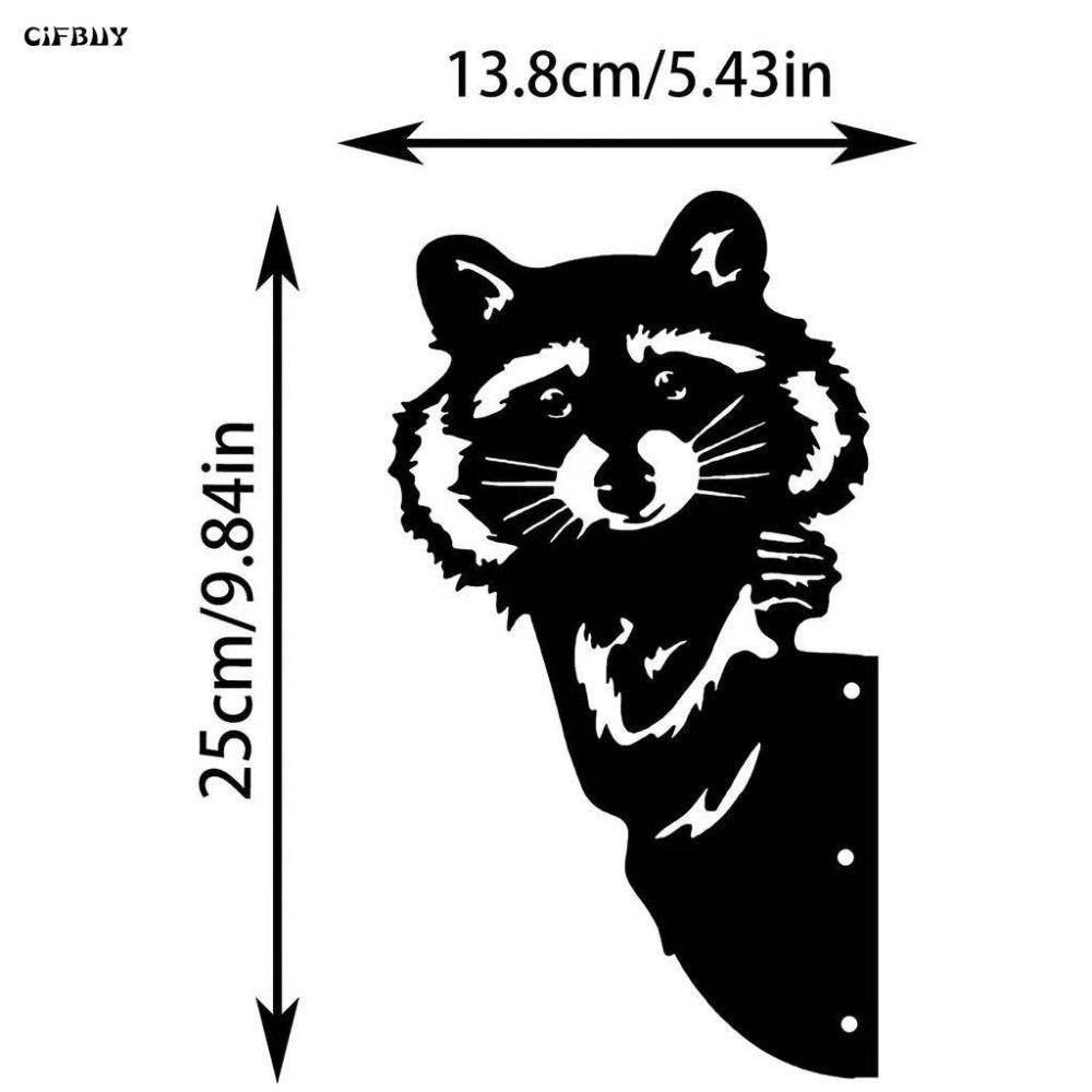 Raccoon Head Metal Art Wall Decoration Outdoor Garden Party Decor