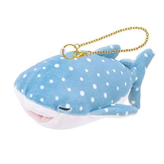 Livheart Premium Sleepy Animals Kamu Whale Shark Eco Bag 8cm 35cm Compact Kamu's Jinbei-san (Mascot Approx. Long, Bag Approx. Long) 78752-62