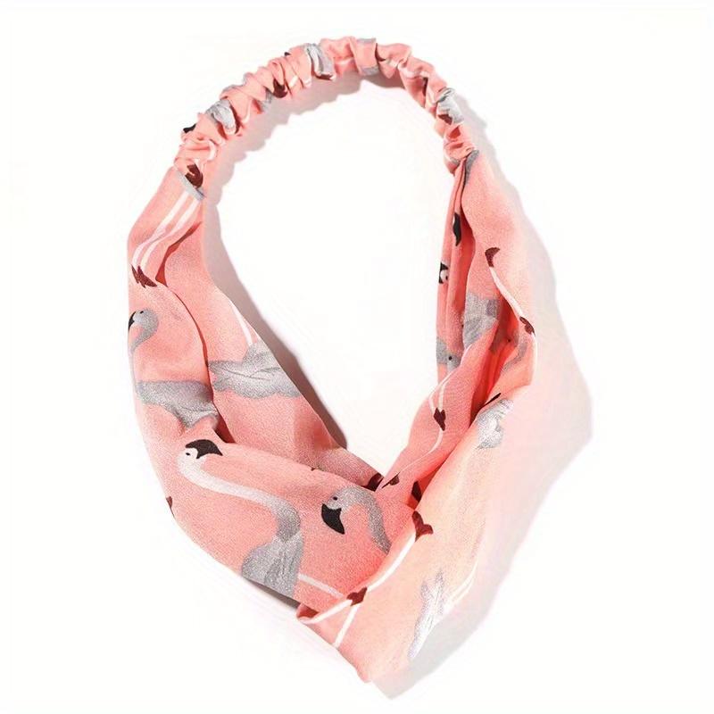 

Женские аксессуары для волос Модные повязки на голову с фламинго Нескользящие эластичные резинки для волос для девочек-подростков для длинных волос Завязанные повязки на голову