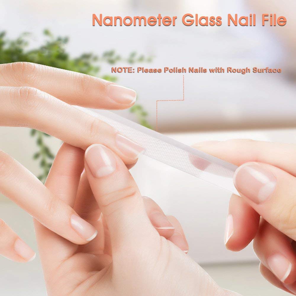 1/2 Stück Nano Glas Nagelfeilen Professionelle Schleif- Polierfeilen Transparente Nagelfeile Schleifgerät Maniküre Kunstwerkzeuge