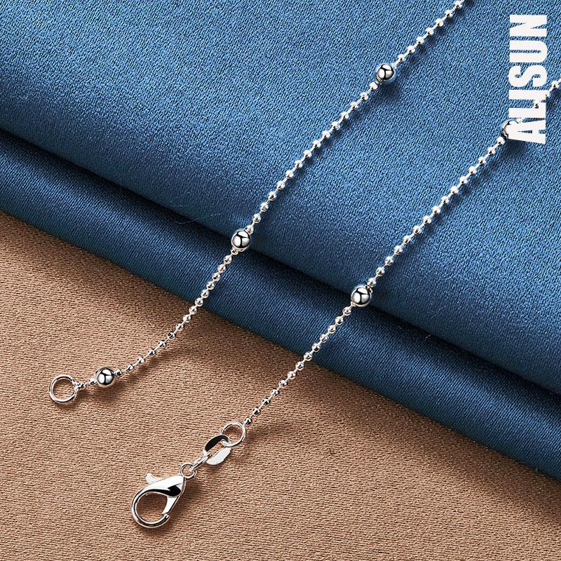 925 Sterling Silver 40-60cm Bead Necklace Fashionable Wedding Jewelry