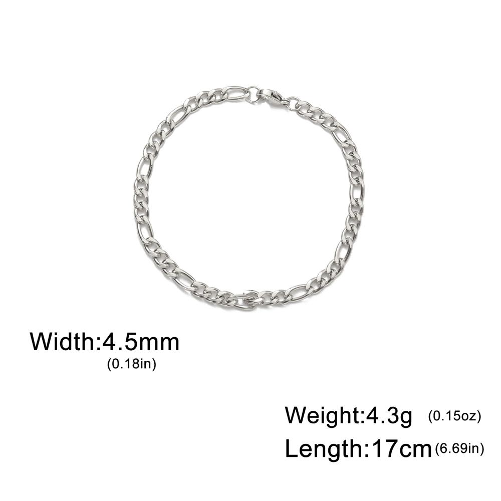 My Shape Fashion Cuban Chain Men Bracelet Stainless Steel 3/5/7/9mm Width Chain Bracelets Figaro Chain Boy Wrist Jewelry Couple