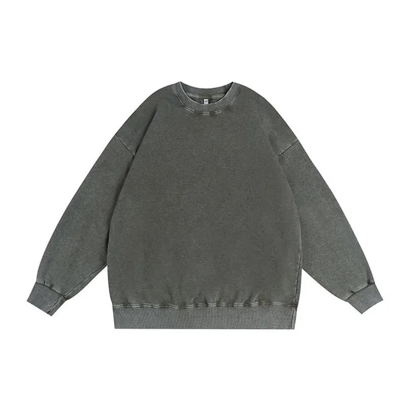 

Мужские толстовки с круглым вырезом, стирка, трендовые, с длинным рукавом, винтажные, пуловер, худи 3XL армия зеленый