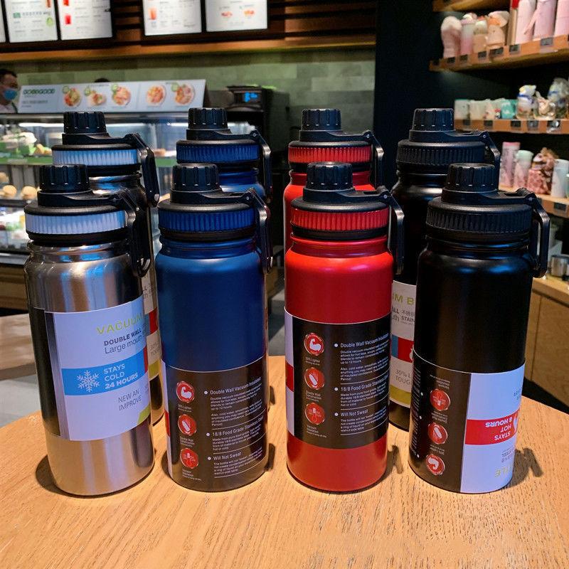 800ml 600ml  Large Capacity Thermos Water Bottle for Tea Portable Thermal Mug Stainless Steel Cup Sport Cycling Vacuum Flask Insulated