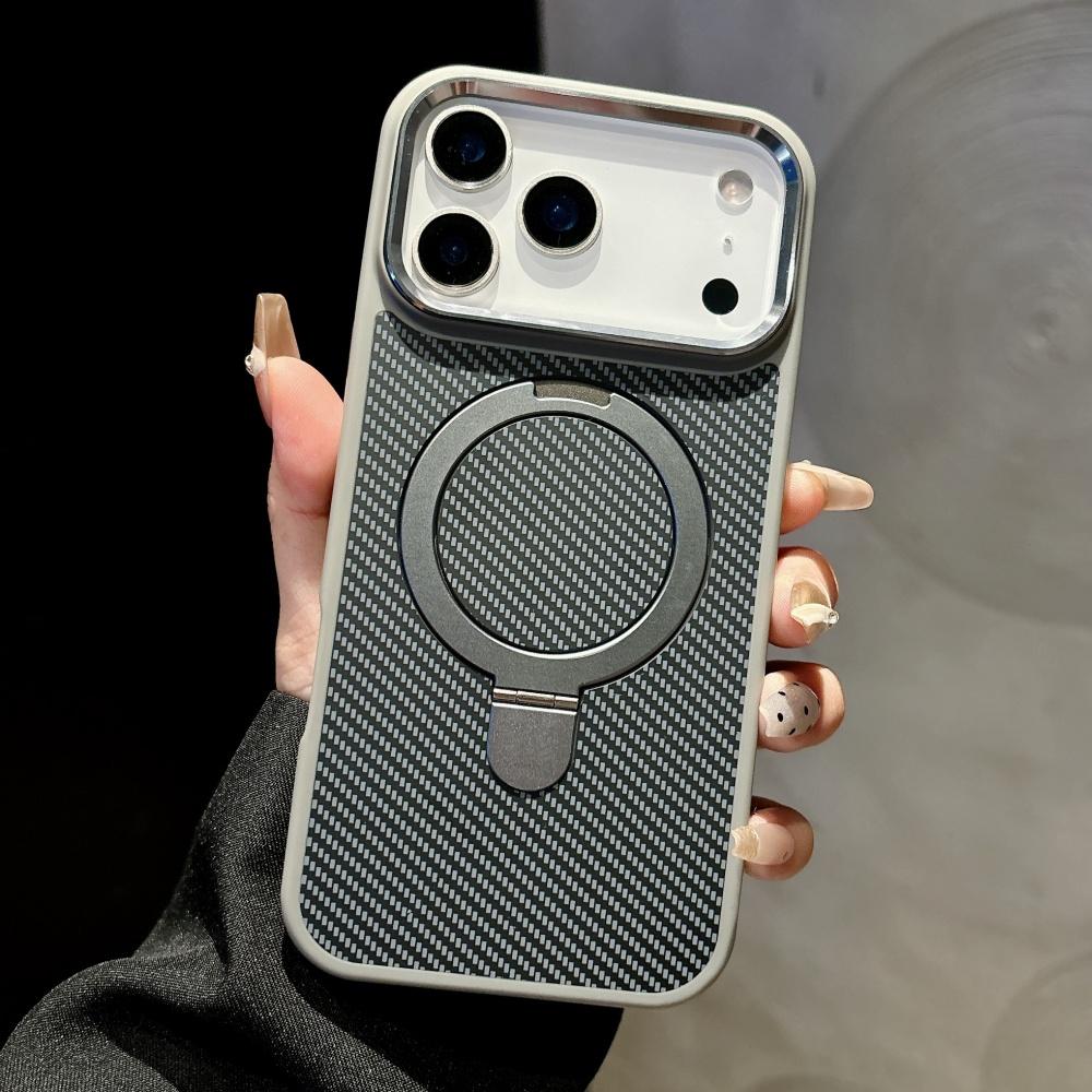 

For Magsafe Carbon Fibre Texture Magnetic Stand Holder Case For For Iphone 17 Air 16 15 Pro Max 14 13 12 11 Shockproof Bumper Cover iPhone 11