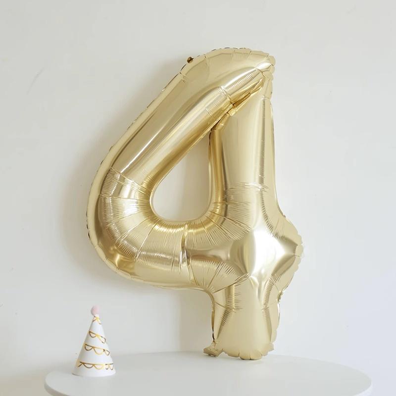 40 Inch Platinum 0-9 Aluminum Foil Balloons Birthday Wedding Anniversary Party Decorations Foil Balloons Baby Shower Decorations