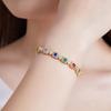 Hochwertiger edler Schmuck, elegantes 14 Karat vergoldetes Armband, mehrfarbige quadratische Zirkon-Armbänder